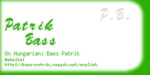 patrik bass business card